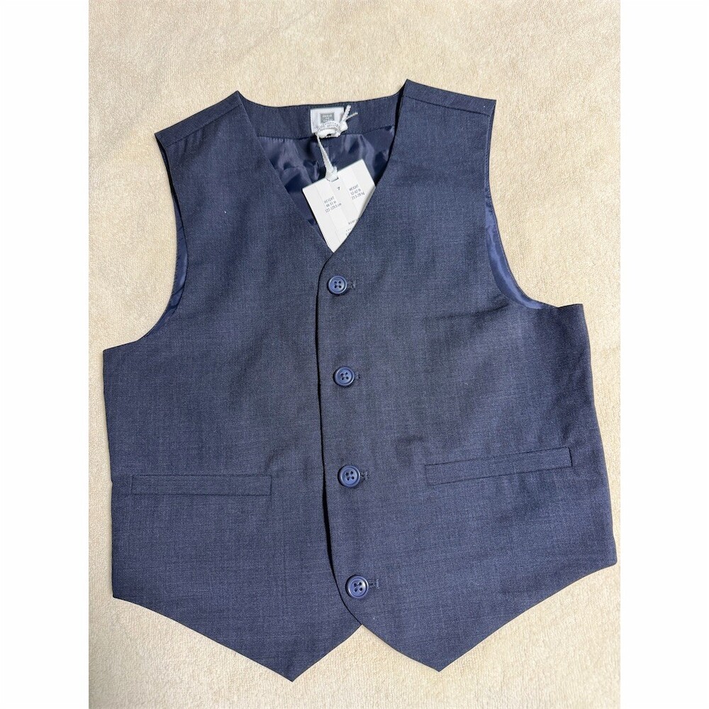 Janie and Jack Boys Suit Vest Size 7 Navy Blue Tuxedo Formal Wedding